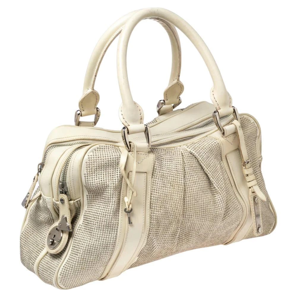 Burberry Burberry Off White Leather Studded Ashbury Knight Satchel 3