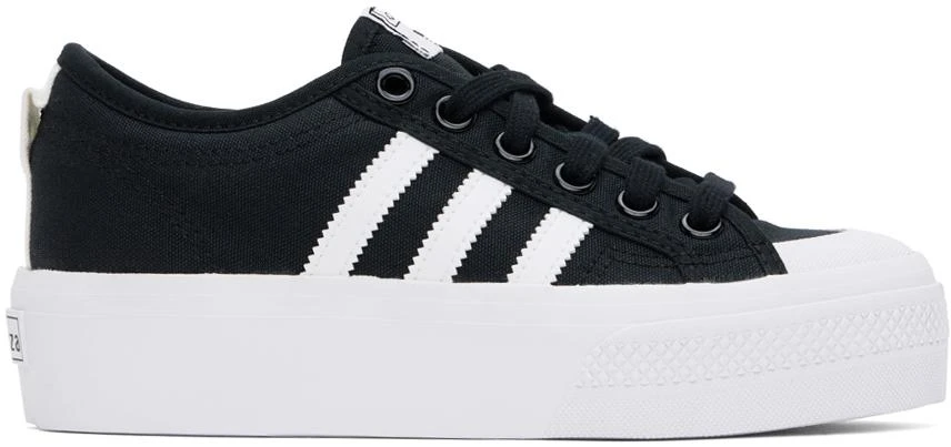 Adidas Black & White Nizza Platform Sneakers 1
