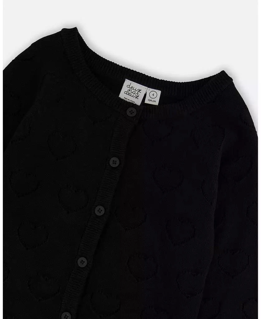 Deux par Deux Baby Girls Pointelle Knit Cardigan Black 4