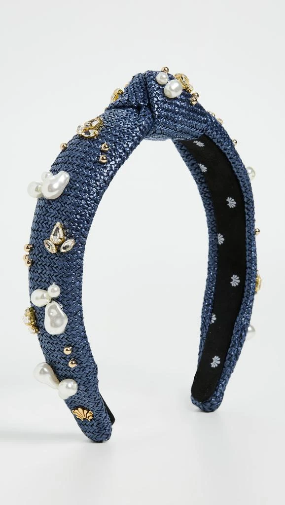 Lele Sadoughi Raffia Slim Knotted Headband Lele Sadoughi Slim Knotted Oasis Embellished Raffia Headband  main image 4