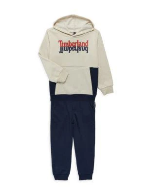 Timberland ​Little Boy’s 2-Piece Colorblock Logo Hoodie & Joggers Set 1