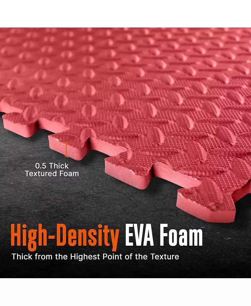 SQUATZ 50-Piece Puzzle Exercise Mat, EVA Foam Tiles, Red/Blue 3