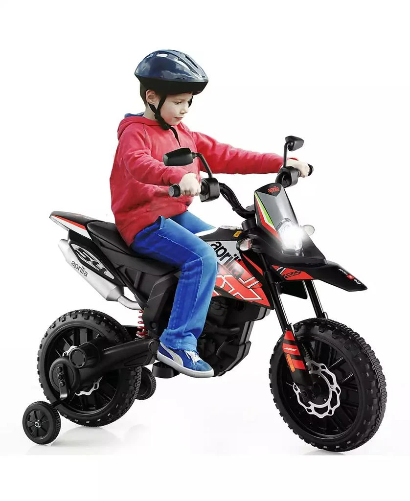 Costway 12V Licensed Aprilia Kids Ride On Motorcycle Electric Dirt Bike with Light 
Music 10
