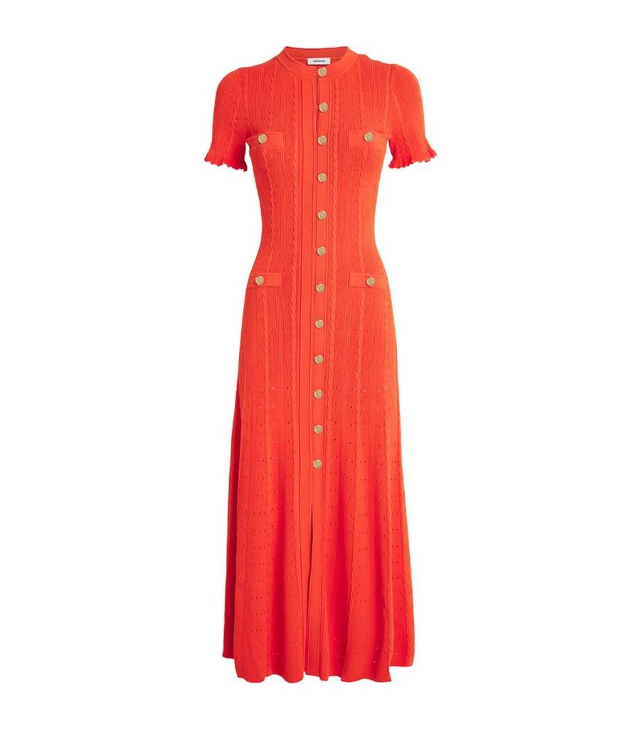 summer knit dresses with sleeves Long Sleeve Pink Knit Dress 10 / Pink Carnation main image 1