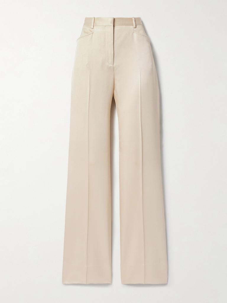 TOM FORD 真丝羊毛混纺斜纹布直筒裤  - IT38