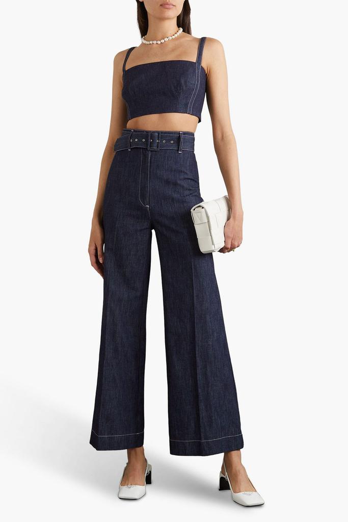 Emilia Wickstead Fabiola cropped denim top