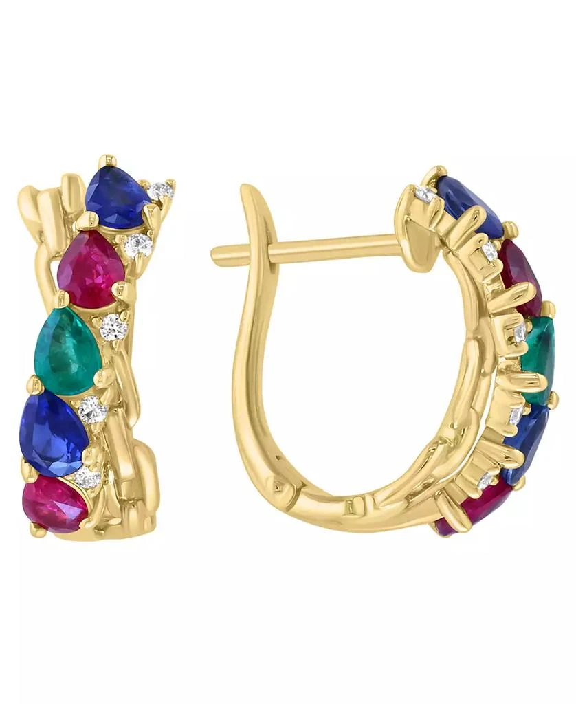 Effy Multi-Gemstone (1-5/6 ct. t.w.) 
Diamond (1/10 ct. t.w.) Earrings in 14k Yellow Gold