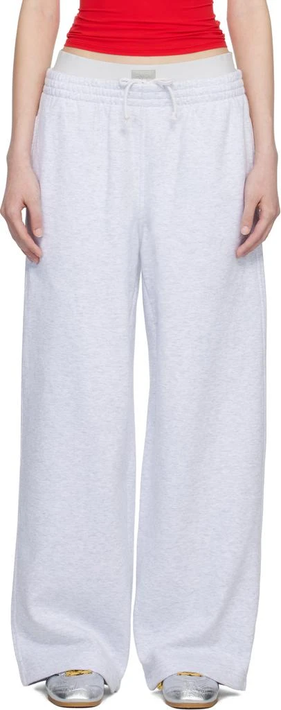 SKIMS Gray Cotton Fleece Oversized Double Waist Sweatpants