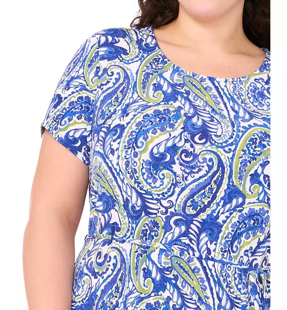 MSK Plus Size Printed Round-Neck Short-Sleeve Dress 3