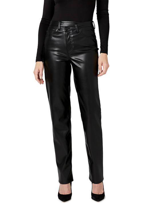 Buffalo David Bitton Womens Jessie Faux Leather High Rise Straight Pants