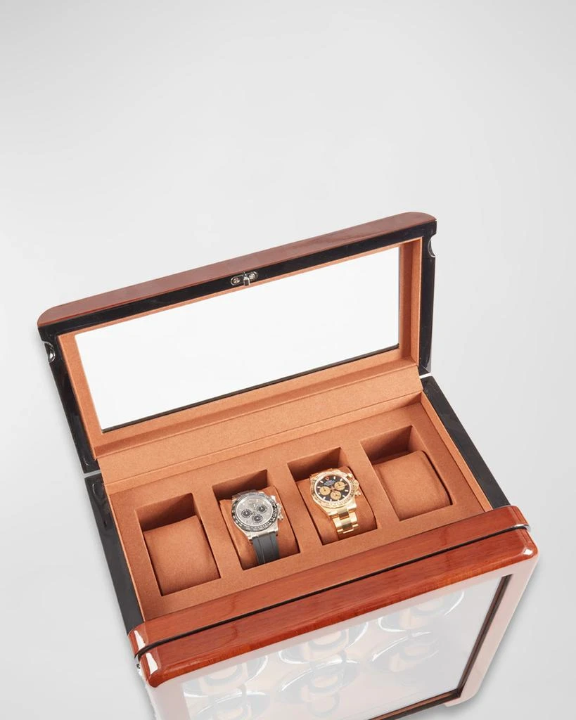 Bey-Berk Wood 6-Watch Winder and 4-Watch Storage Case 4