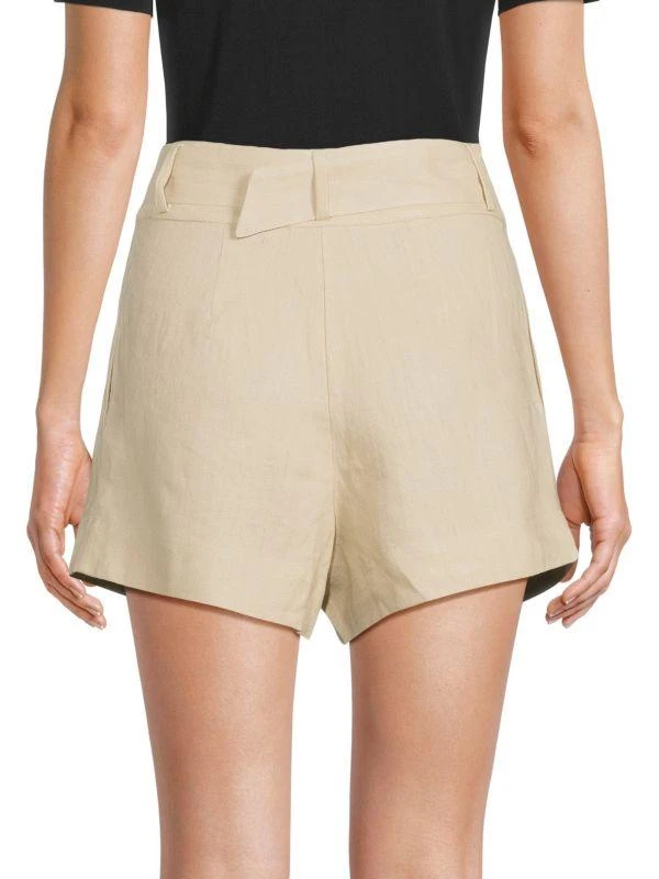 Hevron Zinnia Belted Linen Shorts 2