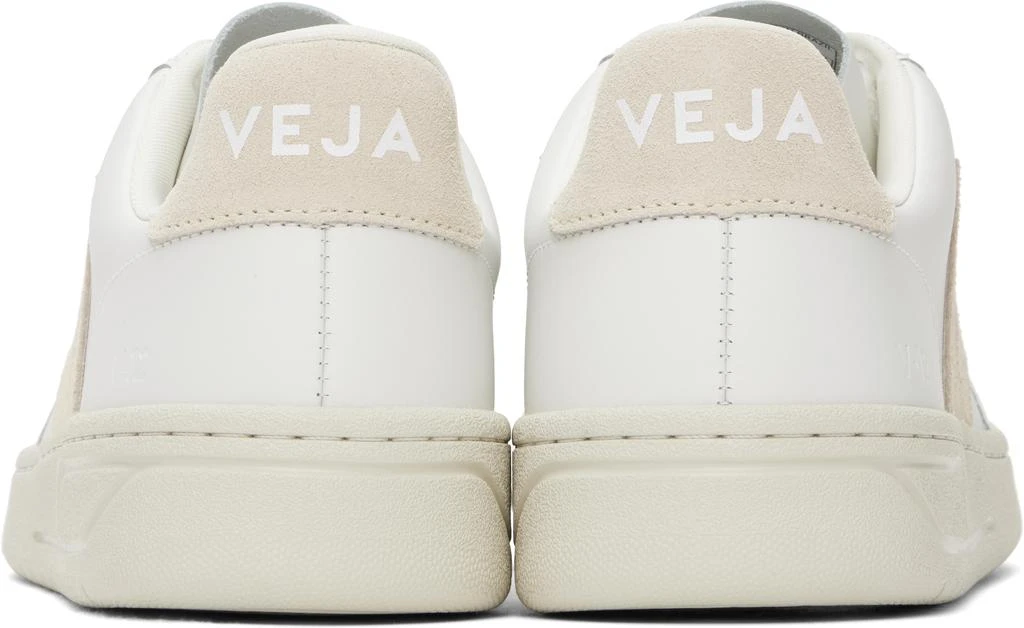 Veja White & Beige V-12 Leather Sneakers 2