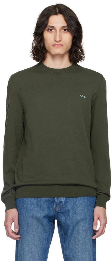 A.P.C. Khaki Mayeul Sweater 1