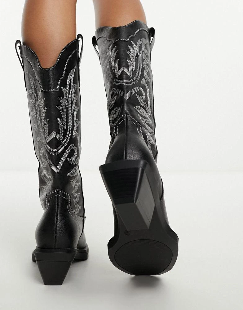 ASOS ASOS DESIGN Camden flat western boots in black 4
