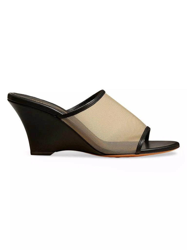Khaite Marion 75MM Leather-Nylon Wedge Mules 1