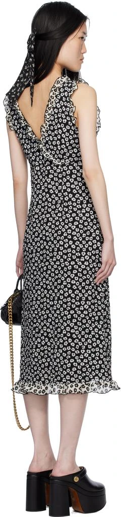 Anna Sui Black Daisy Pucker Midi Dress 3