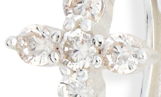 Argento Vivo Sterling Silver Set of 2 Cubic Zirconia Cross Stud 
Hoop Earrings 3