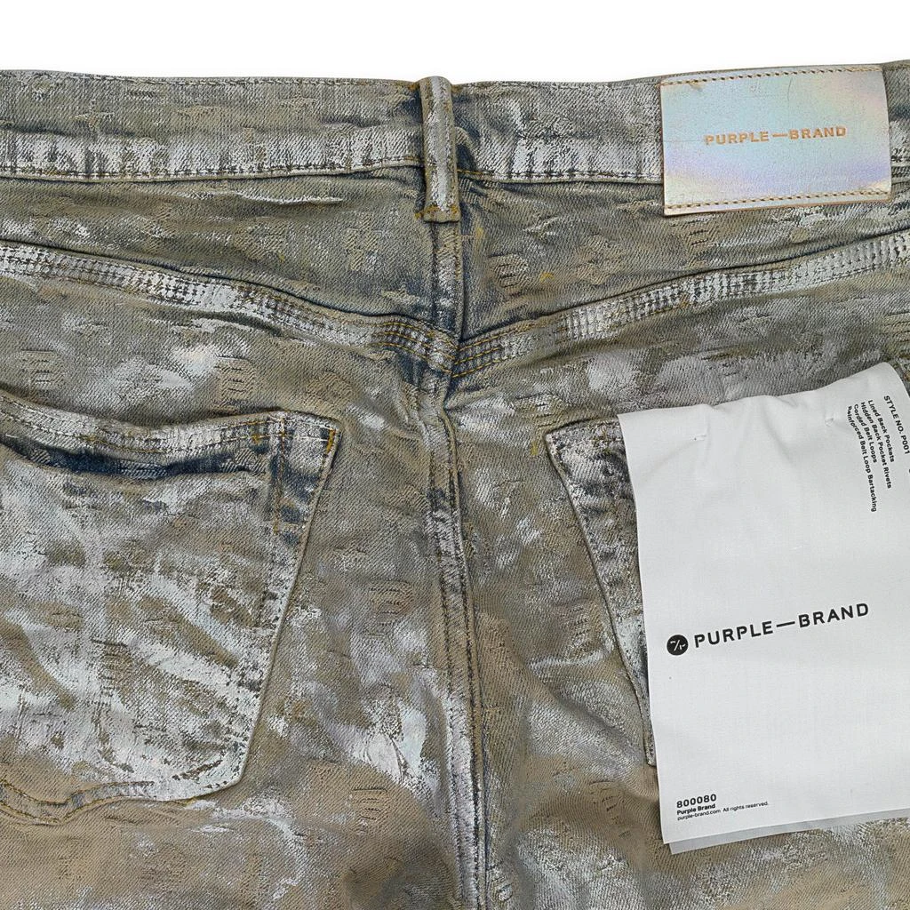 Purple Brand JACQUARD MONOGRAM HOLOGRAPHIC EARTH SKINNY JEANS 3
