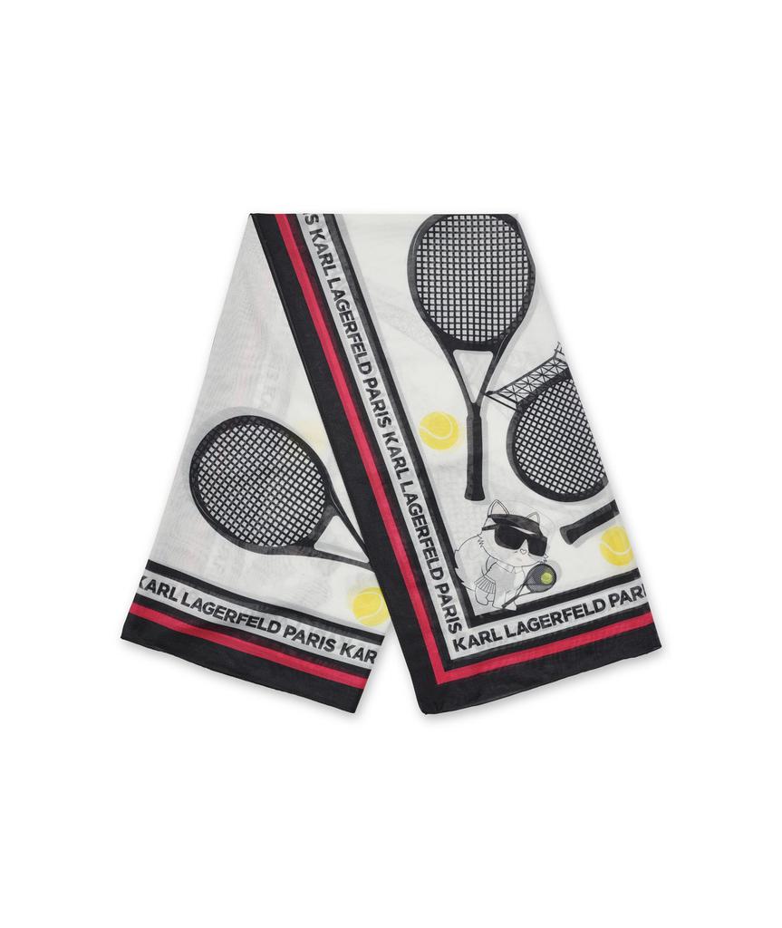 Karl Lagerfeld Paris OVERSIZED SQUARE SCARF WITH RACKET PRINT