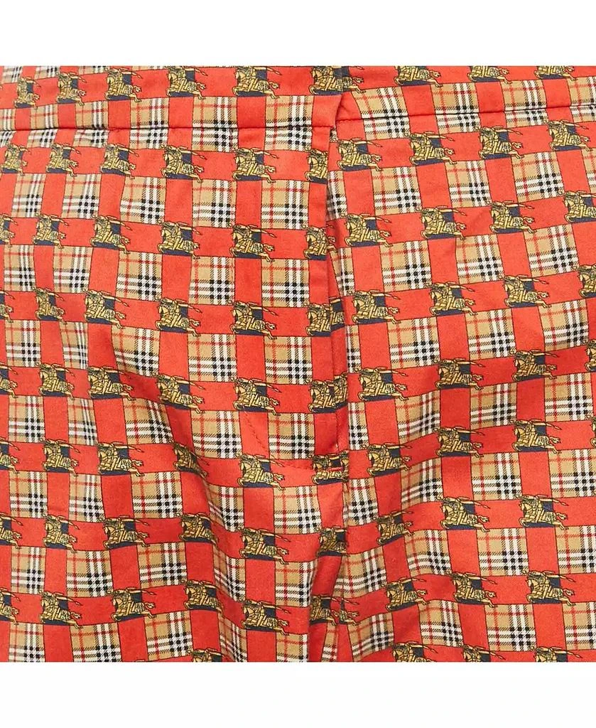 Pre-Owned Burberry Women
s Bright Red Cotton Archive Print Pat Hanover Cigarette Pants 3