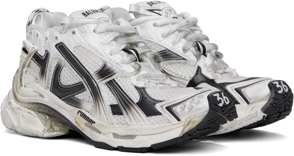 Balenciaga White & Black Runner Gradient Sneakers 4
