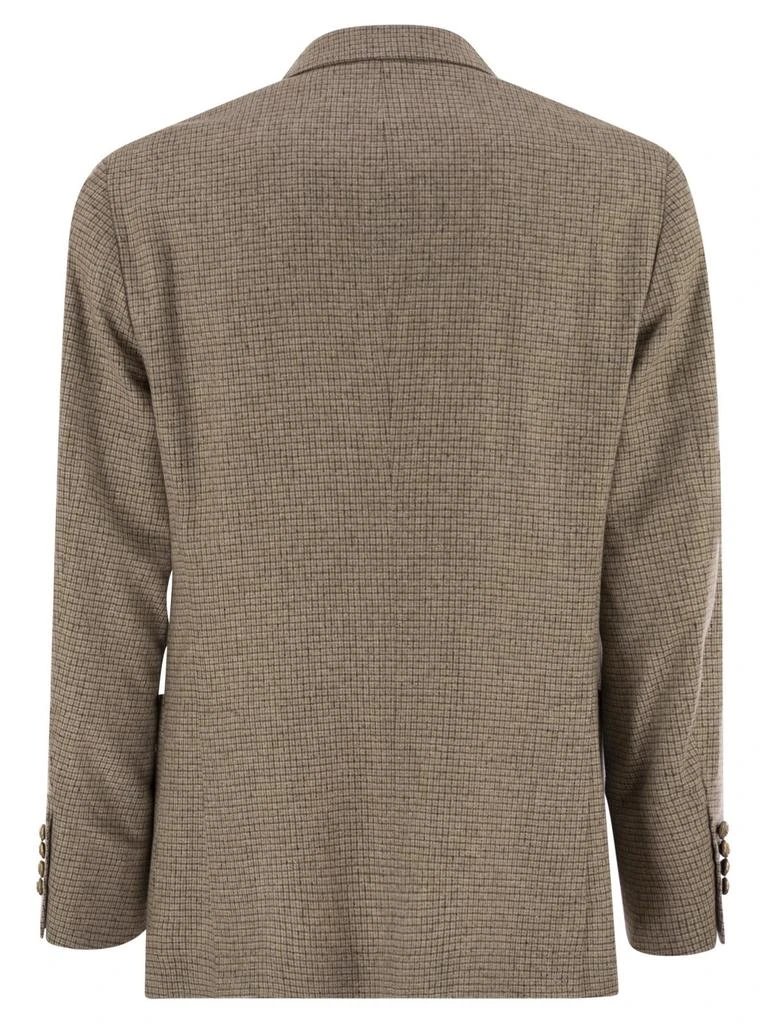 Brunello Cucinelli Brunello Cucinelli Checked Flannel One-And-A-Half Breasted Deconstructed Blazer 2