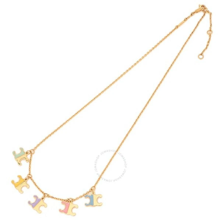 Celine Multicolor Logo Charm Necklace 2