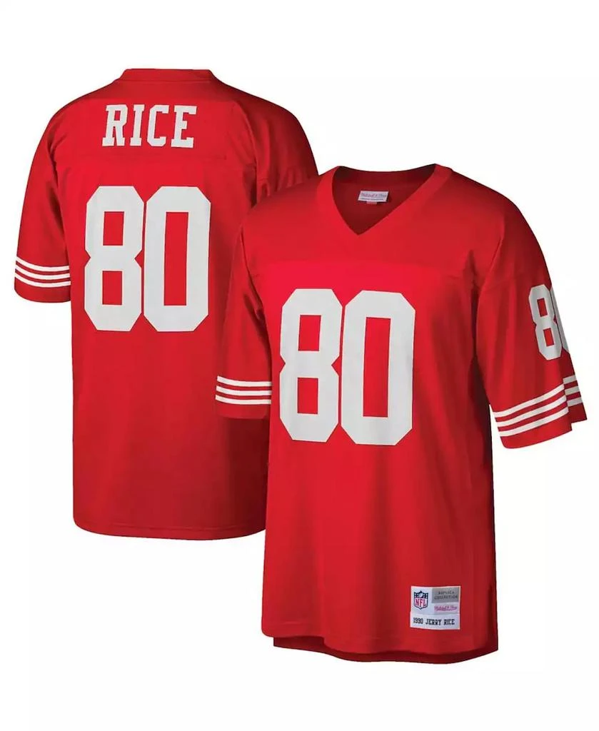 Mitchell and Ness Men's Jerry Rice Scarlet San Francisco 49ers Big and Tall 1990 Retired Player Replica Jersey 4