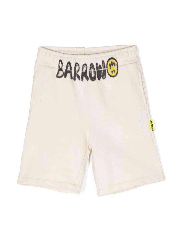 BARROW Beige Cotton Shorts With Logo
