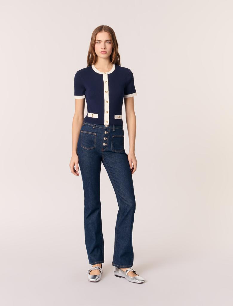 Maje Maje Woman's cotton Cropped short sleeve cardigan for Spring/Summer