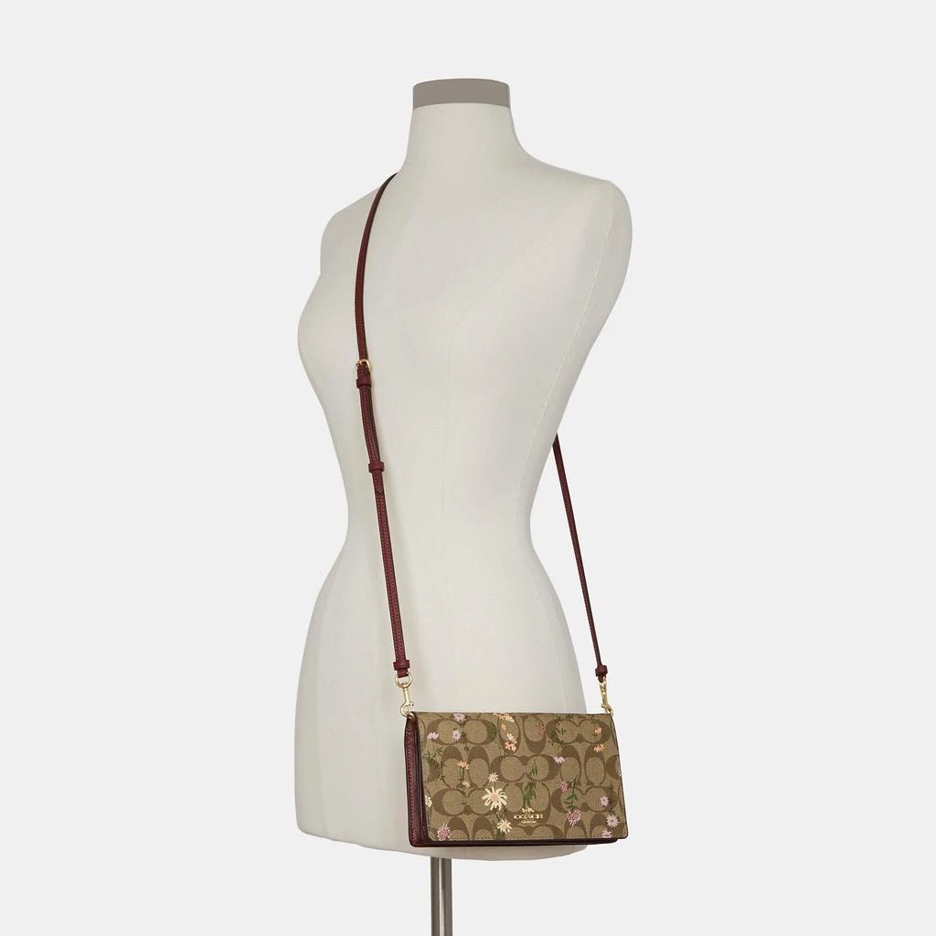 Coach Coach Outlet Anna Foldover Clutch Crossbody In Signature Canvas With Wildflower Print 3