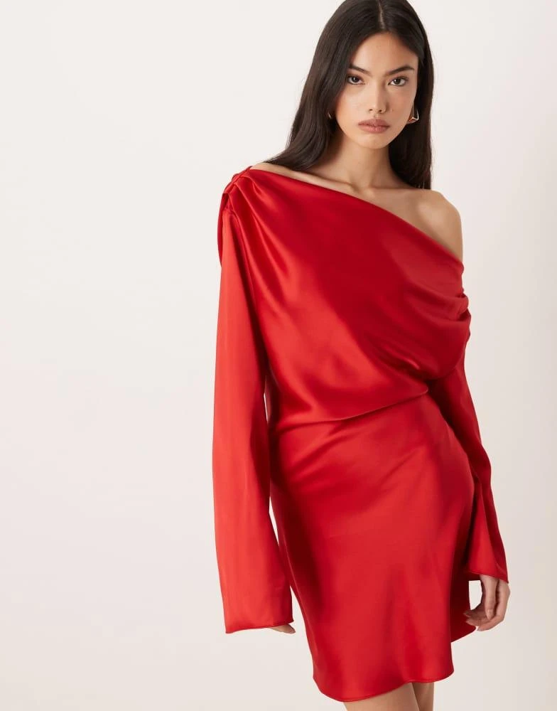 asos drape satin slip mini dress Asos