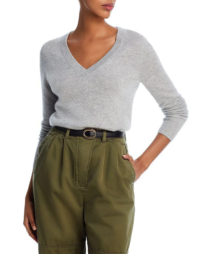 AQUA V-Neck Cashmere Sweater - Exclusive 1