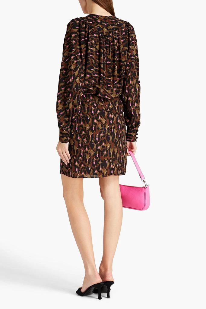 Diane von Furstenberg Dollie gathered printed crepe de chine mini dress 3