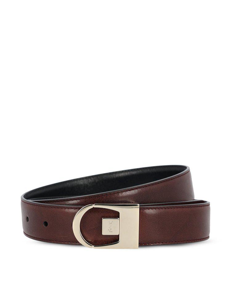 Yves Saint Laurent Saint Laurent Logo Engraved Reversible Belt