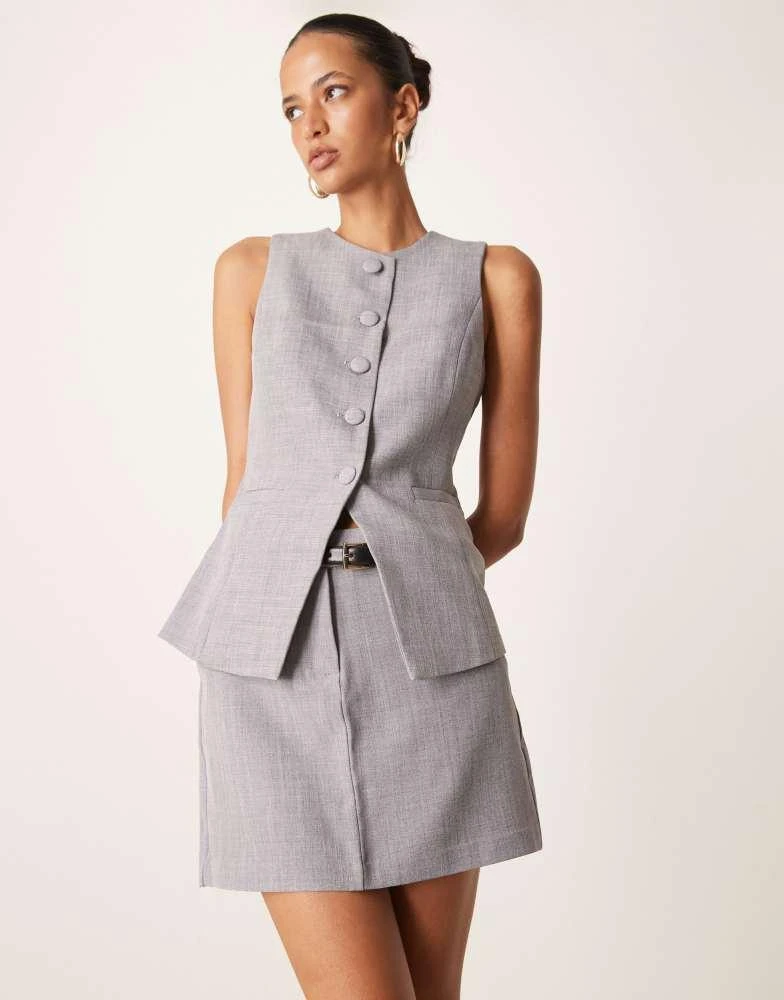New Look New Look tailored mini skirt co-ord in grey 2
