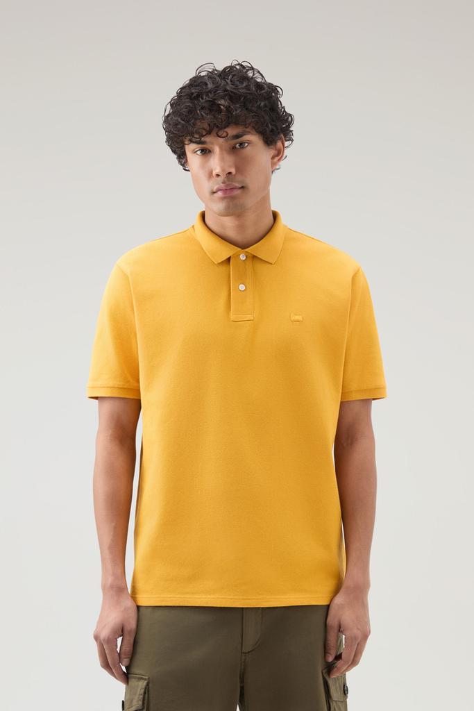 Woolrich Piquet Polo Shirt in Pure Cotton - Men - Yellow