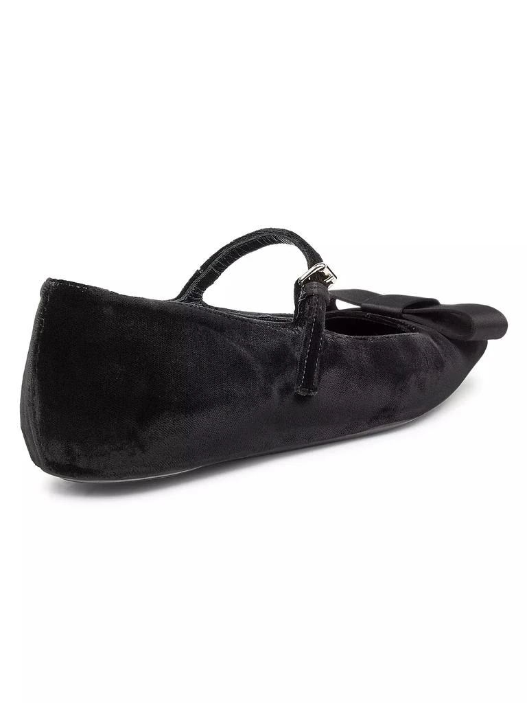 Giambattista Valli Bow-Detailed Velvet Ballerina Flats 3