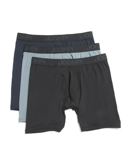 Jockey 3pk Active Microfiber Long Leg Boxer Briefs
