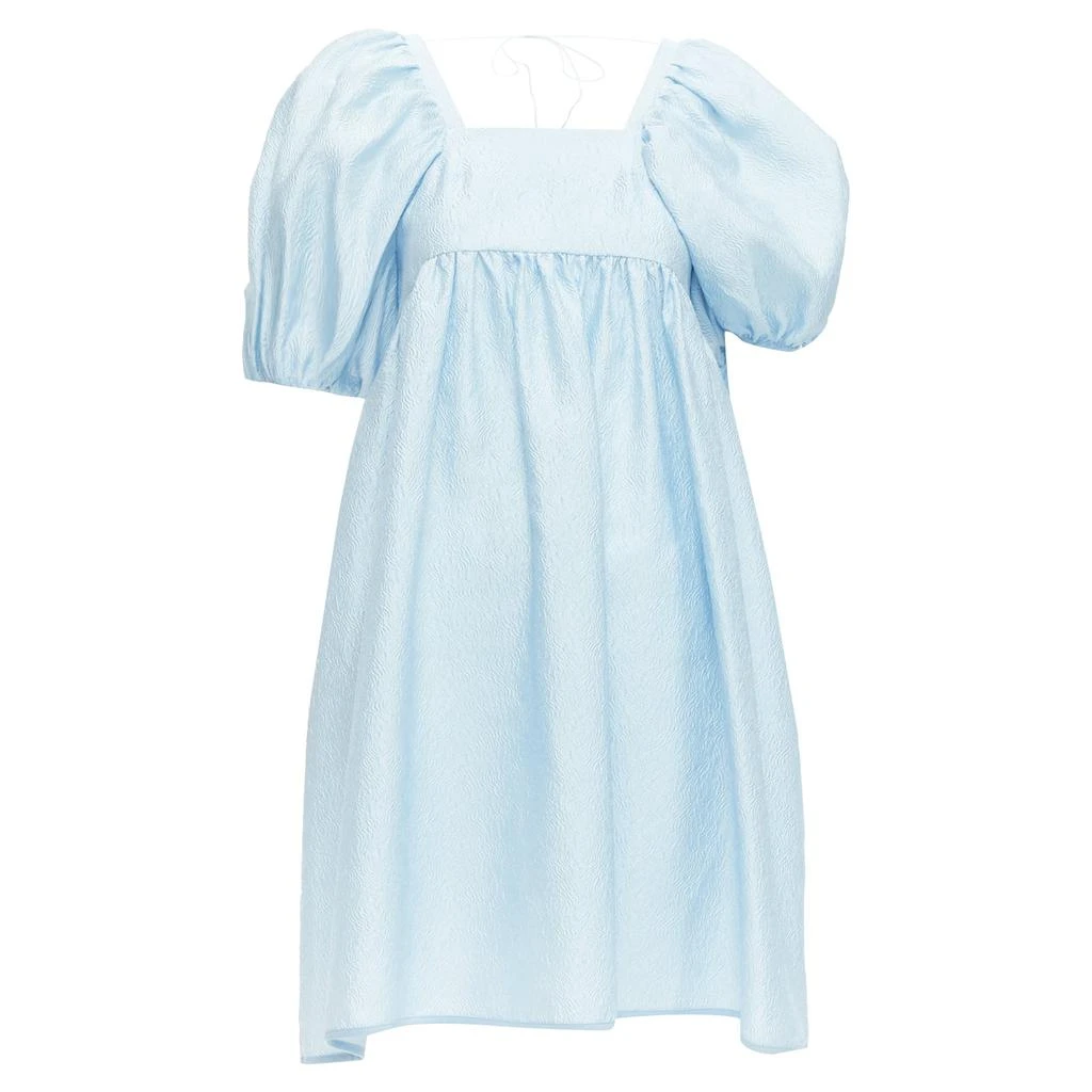 CECILIE BAHNSEN silk blend rose silk jacquard puff babydoll dress 1