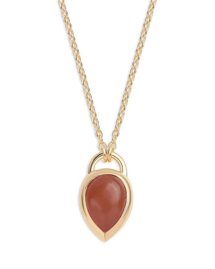 Moon & Meadow 14K Yellow Gold Brown Moonstone Pendant Necklace, 16-20"