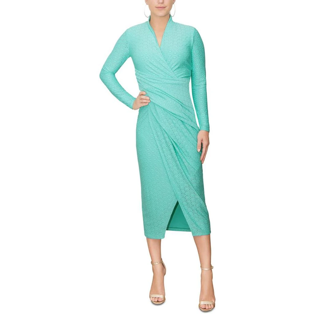 RACHEL Rachel Roy Womens Eyelet Midi Wrap Dress 3