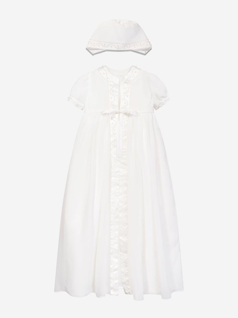 Sarah Louise Sarah Louise Baby Girls Christening Robe Coat And Bonnet in Ivory