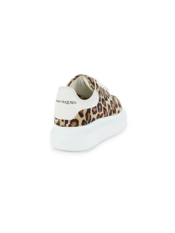 Alexander McQueen Kid's Leopard Print Leather Sneakers 2