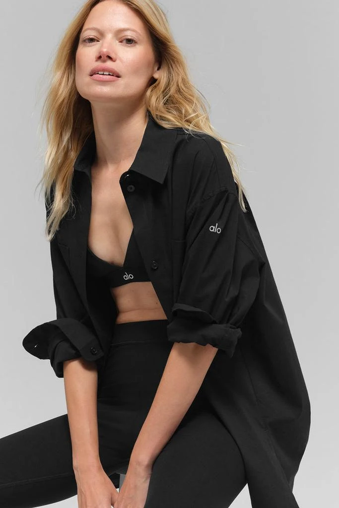 Alo Cotton Real Deal Button Up Long Sleeve - Black 1