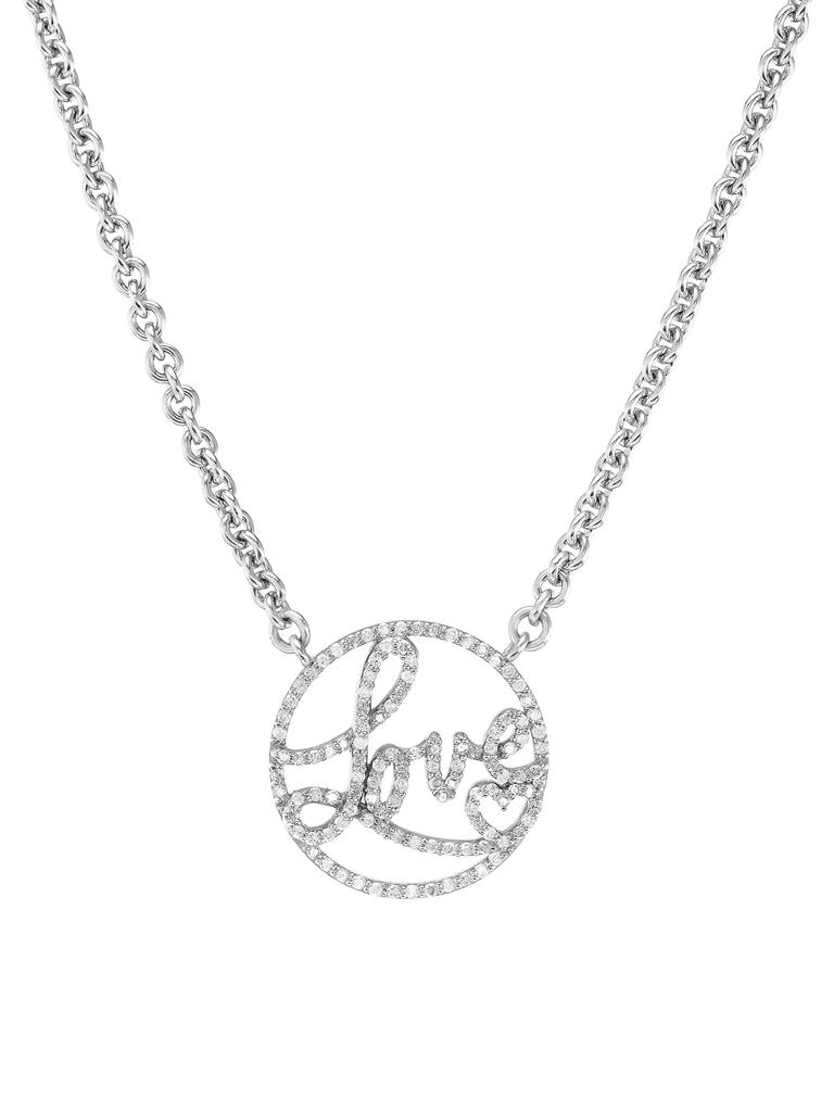 Sheryl Lowe Love Sterling Silver & 0.93 TCW Diamond Necklace