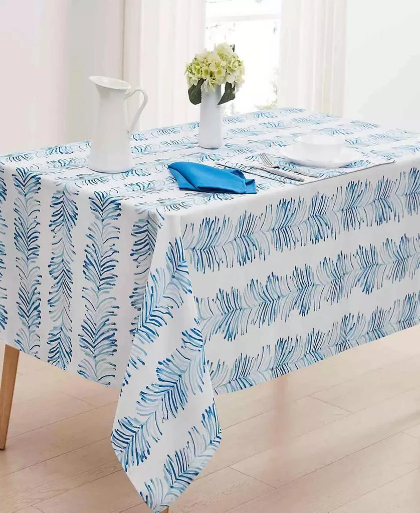 IZOD Seagrass Stripe Water-Resistant Indoor and Outdoor Tablecloth, 60" x 102" Rectangle 4