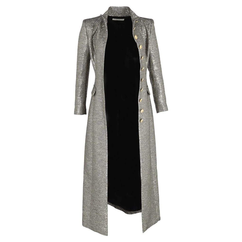 Alessandra Rich Sequinned Coat in Silver Sequins 1
