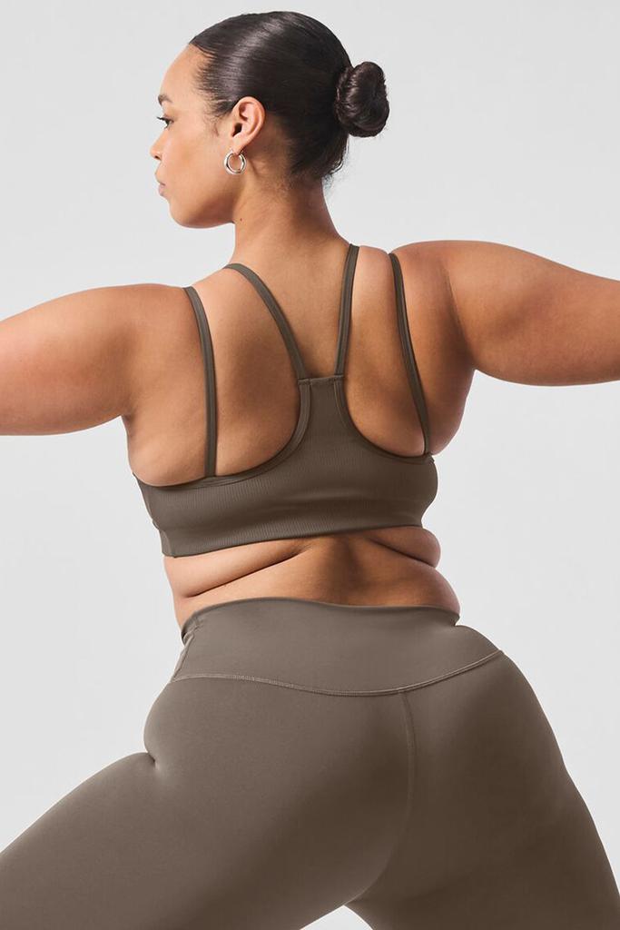 ヨガ・ピラティス alo Airlift Ribbed Jump Start V-Neck Bra Alo Airlift Ribbed Jump Start V-Neck Bra - Olive Tree - Lingerie